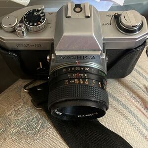 Yashica Black and Silver Film SLR Camera with Manual Controls fx-2 as is